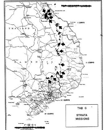 map of vietnam 1969. Map showing SOG mssions into